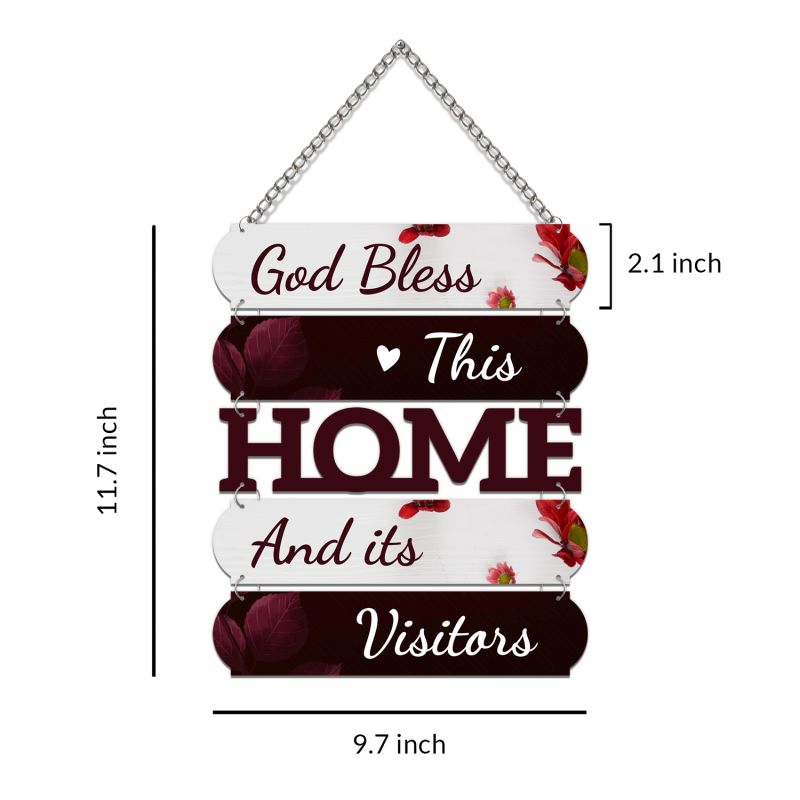 Wooden God Bless This Home And Its Visitors Wall Hanging For Home Decoration  Positive Vibes Decor  Home Decor Items For Living Room Wall Art